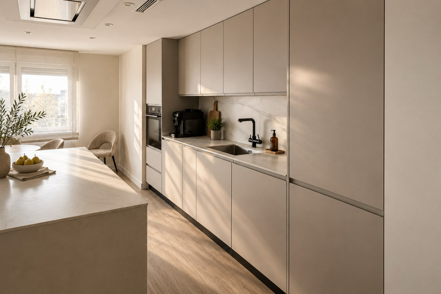 Cocina con isla central